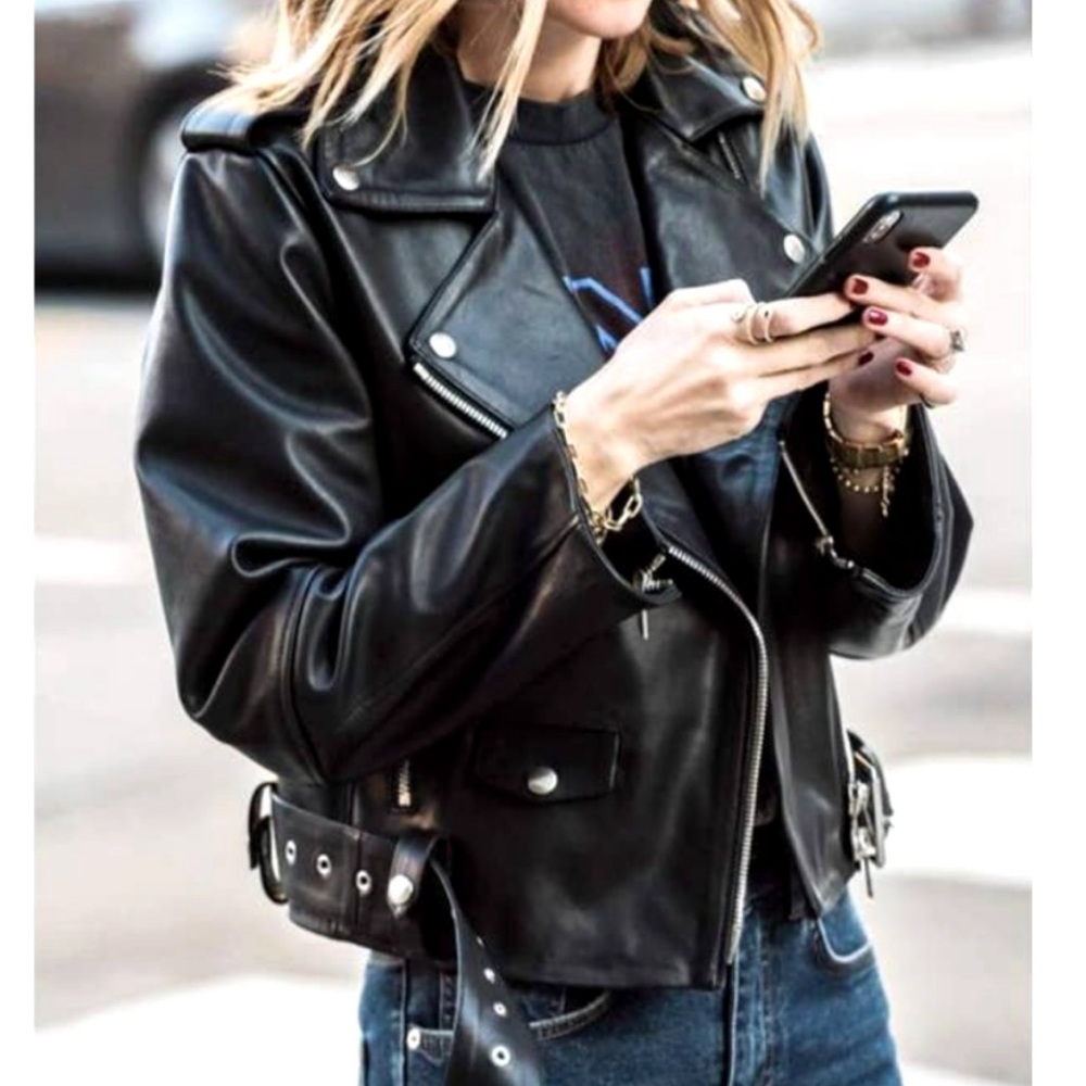NWT!! Faux Leather Moto Jacket - Black
